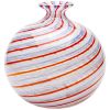 Vaso Sferico a Boccia in Vetro di Murano con Filigrana a Spirale Multicolore – H 24 cm