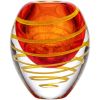 Vaso Artigianale "Fiamma" in Vetro di Murano con Filigrana e Sommerso H-16,5