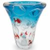 Vaso Scultura in Vetro di Murano "Acquario & Bolle D'Acqua" H-25cm