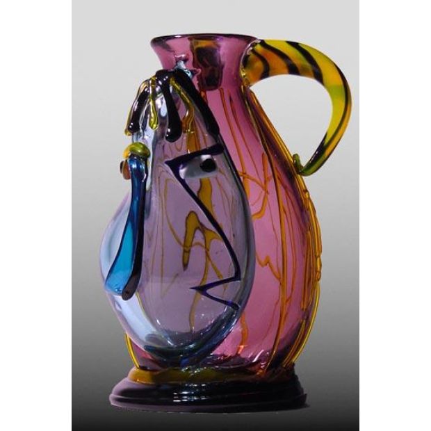 Vaso in vetro di Murano omaggio a Picasso alto anfora COD B-219-B