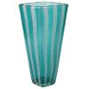 Vaso "Geometria d'Arte" – Vetro Verde Acquamarina con Filigrana a Canne H-30