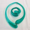 Collana e bracciale soffiati colore verde in vetro di Murano COD N-19