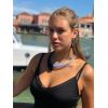 Collana e orecchini soffiati filigrana in vetro di Murano COD N-21