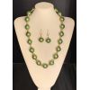 Collana e orecchini perle verdi con decorazione oro in vetro di Murano COD N-34