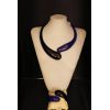 Collana e braccialetto soffiati nero e blu in vetro di Murano COD N-27