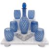 Servizio "Opalino Balloton" – Decanter e 6 Goti in Vetro di Murano