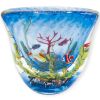 Vaso Certificato  in Vetro di Murano Originale "Fondale Marino" H-22cm