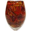 Vaso Centrotavola in Vetro di Murano "Petalo" Rosso e Avventurina - H 26 cm