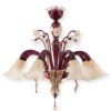 Lampadario Murano "LUIGINO" – Trionfo in Ametista e Oro 24kt (8 Luci) Original Murano Glass