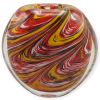 Vaso "Eruzione" in Vetro di Murano, Decoro Fenicio e Avventurina H-20 cm
