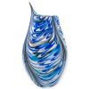 Vaso in Vetro di Murano a Goccia Asimmetrica – Decoro Fenicio Toni Azzurri H-46 cm