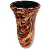 Vaso in Vetro di Murano Svasato – Decoro Fenicio Toni Arancio e Rosso H-42 cm
