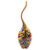 Vaso Scultura in Vetro di Murano Caleidoscopio Collo Sinuoso, Decoro Fenicio Multicolore H-67 cm