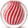 Vaso "Boccia" in Vetro di Murano con Filigrana BIANCO/ROSSO a Spirale  H - 20