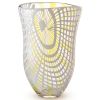Vaso Scultoreo Vetro Originale Murano in Filigrana "Luce Intrecciata" H-38