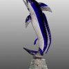Scultura in vetro di Murano PESCE SPADA SU BASE
