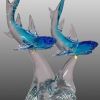 Scultura in vetro di Murano SQUALI SU ROCCIA