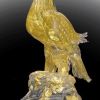 SCULTURA IN VETRO DI MURANO AQUILA SU BASE IN ORO 24 K