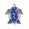 Scultura Artistica Tartaruga Petalo Blu - Original Murano Glass Massiccio Pezzo Unico Artigianale Certificato