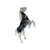 "Impeto Cromatico" – Cavallo Rampante d'Arte in Vetro di Murano con Sfumature Petalo Nero-Rosa-Blu