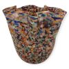 Centrotavola a Fazzoletto "Cartoccio" in Vetro di Murano – Pezzo Unico con Avventurina, H 22cm