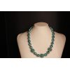 Collana perle verdi decorazione foglia argento COD N-03