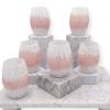 Set di 6 "Goti" Bicchieri in Vetro di Murano 300ml – Rosa Cipria e Bianco Lattimo