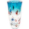 Vaso Scultura Cilindrico in Vetro di Murano "Acquario & Bolle D'Acqua" H-42 cm