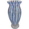 Vaso Decorativo in Vetro Soffiato a Filigrana "Canne Blu" H-27