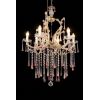 Lampadario Classico a Gocce "Sissi" Artigianale Murano a 6 Luci – Cristallo e Rosa