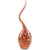 Scultura Vaso in Vetro di Murano con Collo Sinuoso – Decoro Fenicio Toni Arancio H-81 cm