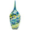 Grande Vaso "Foresta Tropicale" in Vetro di Murano – Ovale, Motivo a Festoni Multicolore H-50 cm