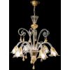 Lampadario veneziano cristallo oro a 6 luci Amanita