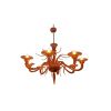 Lampadario Pastorale Moderno a 8 Luci in Vetro di Murano Arancione
